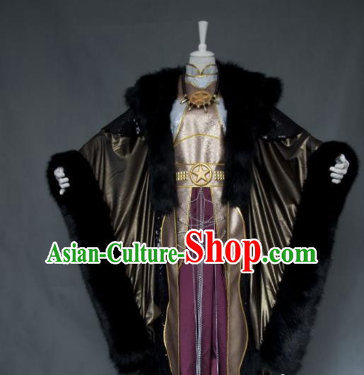 Chinese Cosplay Noble King Clothing Ancient Chivalrous Knight Uniforms Traditional Puppet Show Swordsman Cang Lang Garment Costumes