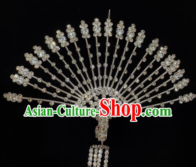 Chinese Shanxi Opera Actress Hair Accessories Peking Opera Empress Crystal Hair Crown Traditional Opera Diva Phoenix Hairpin