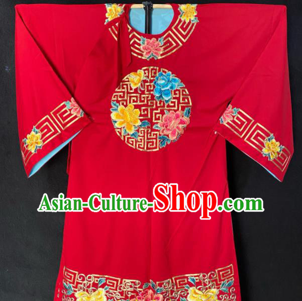 Chinese Peking Opera Xiaosheng Embroidered Red Robe Traditional Opera Scholar Clothing Shanxi Opera Young Childe Garment Costume