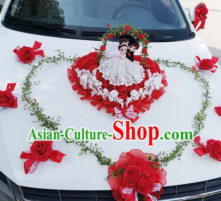 Wedding Car Decorations Love Rose Flowers Bouquet Wedding Car Ornaments