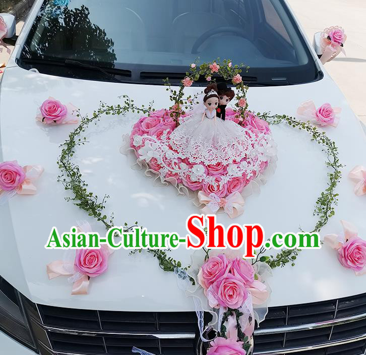 Wedding Car Decorations Love Rose Flowers Bouquet Wedding Car Ornaments