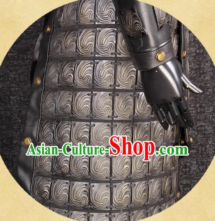 Chinese Ancient General Garment Costumes Traditional Han Dynasty Warrior Zhang Fei Armor and Helmet Set