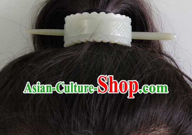 China Scholar Hairpin Ancient Prince Jade Hair Crown Handmade Han Dynasty Hair accessories