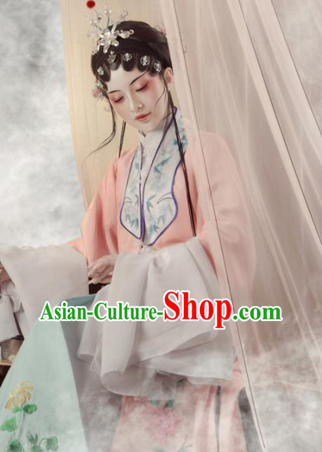 Chinese Traditional Opera Clothing Yue Opera Actress Pink Dress Ancient Noble Lady Garment Costumes
