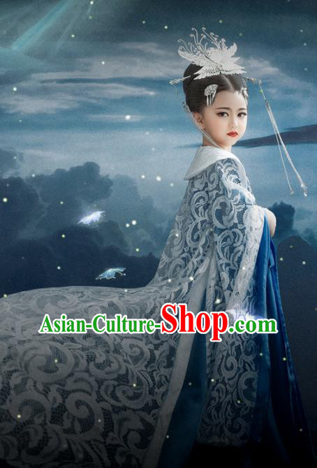 Chinese Tang Dynasty Empress Dress Ancient Palace Garment Costumes Traditional Children Clothing