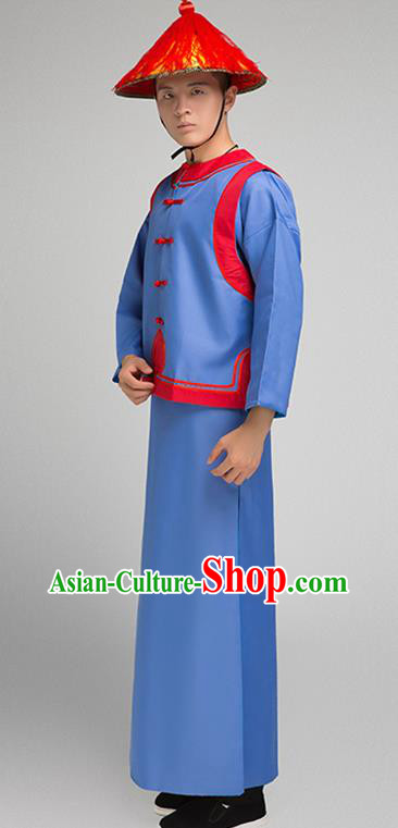 Chinese Qing Dynasty Imperial Bodyguard Costumes Ancient Soldier Yayi Clothing and Hat