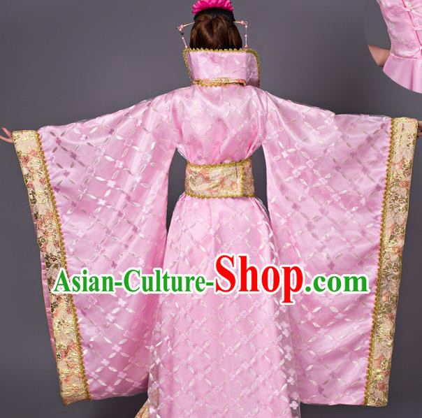 Chinese Ancient Imperial Consort Hanfu Clothing Tang Dynasty Princess Pink Dress Costume
