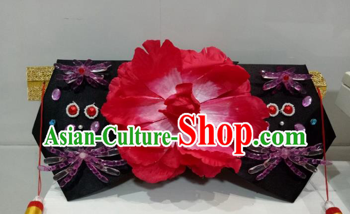China Traditional Qing Dynasty Court Woman Headdress Ancient Imperial Concubine Giant Wing Headpiece TV Series My Fair Princess Hair Accessories