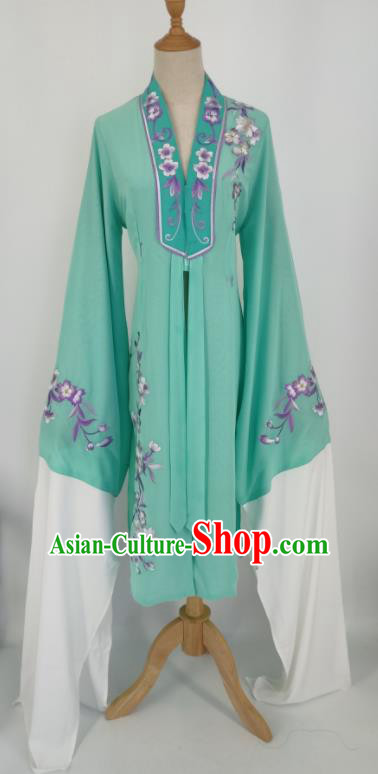 China Peking Opera Diva Costume Ancient Princess Clothing Shaoxing Opera Actress Green Water Sleeve Outer Garment