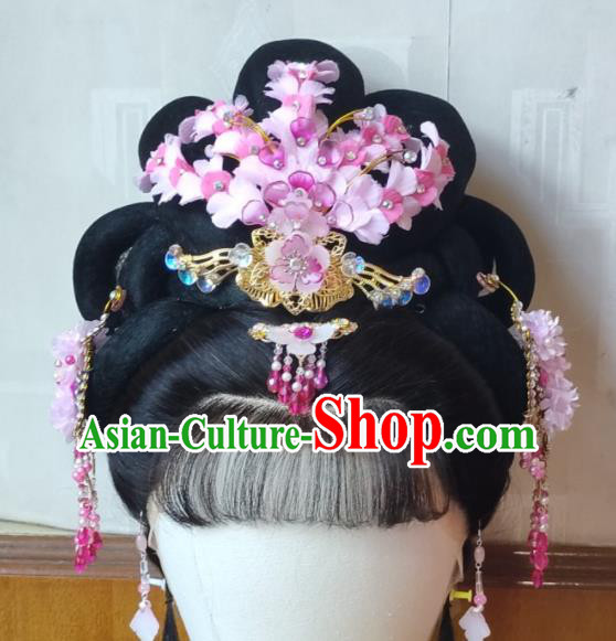 Chinese Beijing Opera Hua Tan Headpieces Traditional Opera Fairy Hair Accessories Shaoxing Opera Princess Hairpins