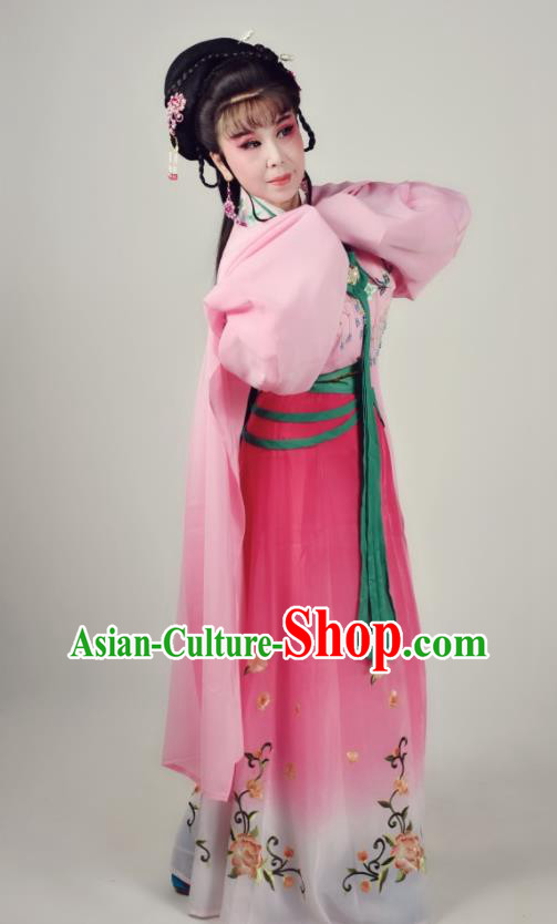 China Shaoxing Opera Empress Pink Dress Peking Opera Diva Costume Ancient Palace Princess Clothing