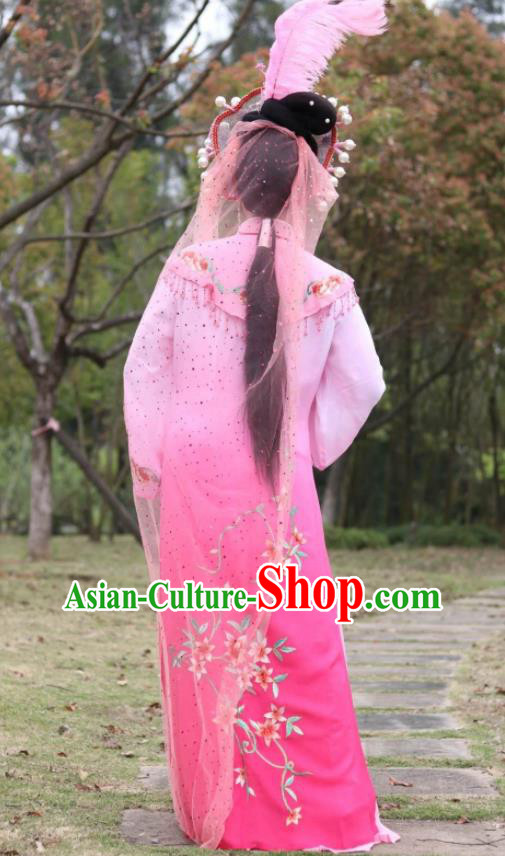 China Ancient Palace Princess Clothing Huangmei Opera Actress Pink Dress Peking Opera Diva Costume
