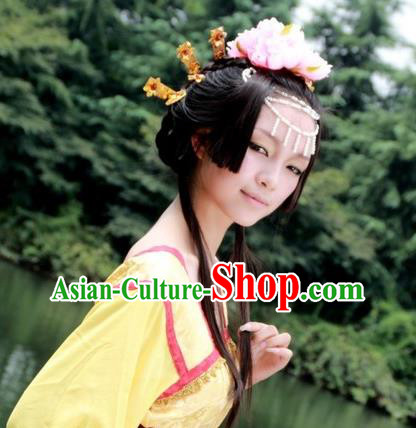Chinese Ancient Wan An Princess Headpieces Tang Dynasty Palace Lady Hairpins Cosplay Hair Accessories