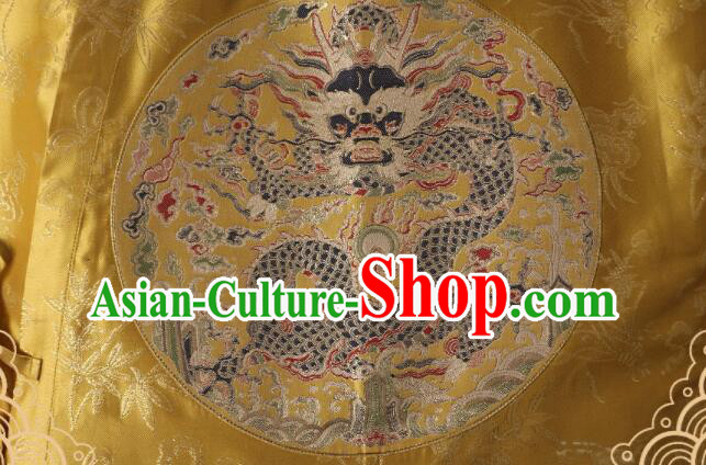 China Classical Dragon Pattern Brocade Fabric Ancient Costume Silk Fabrics Traditional Drapery