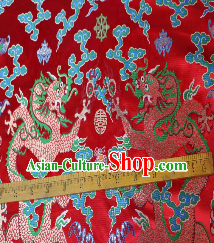 China Traditional Court Drapery Classical Dragons Pattern Brocade Fabric Ancient Imperial Robe Silk Fabrics