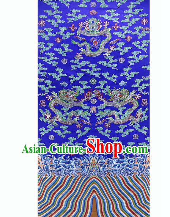 China Traditional Court Drapery Classical Dragons Pattern Brocade Fabric Ancient Imperial Robe Silk Fabrics