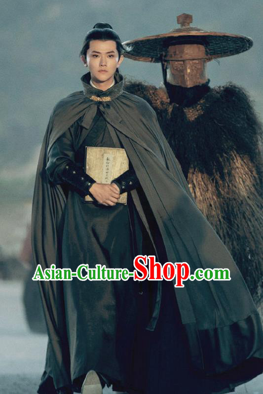 Chinese Ancient Prince Replica Costumes Noble Childe Clothing Wuxia TV Series Sword Snow Stride Zhao Kai Garment with Cloak