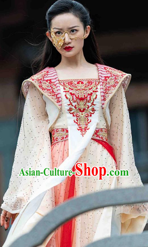Chinese Ancient Demon Peri Clothing Xian Xia TV Series Fairy Dress Apparel The Blue Whisper Princess Shunde Garment Costumes