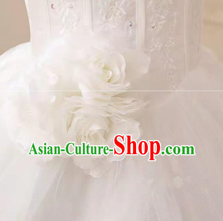 Top Handmade Winter Wedding Garment Bride White Wedding Dress Long Sleeve Full Dress