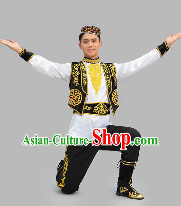 Chinese Xinjiang Dance Outfit Uyghur Nationality Male Dance Costume Group Dance Clothing