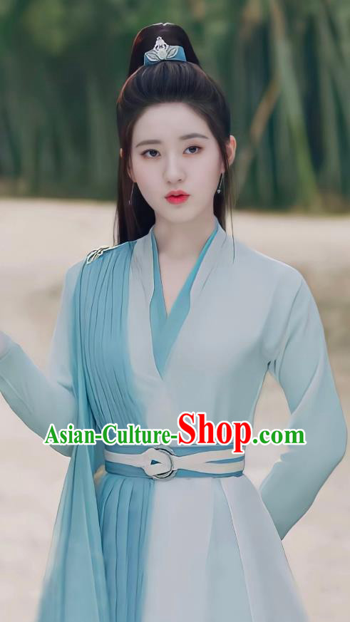 Chinese Wuxia TV Series Qie Shi Tian Xia Bai Feng Xi Dresses Young Swordswoman Garment Costumes Ancient Chivalrous Lady Clothing