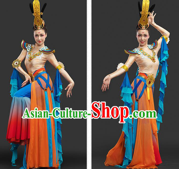 Chinese Classical Dance Dress Dunhuang Flying Apsaras Garment Costumes Ancient Goddess Clothing