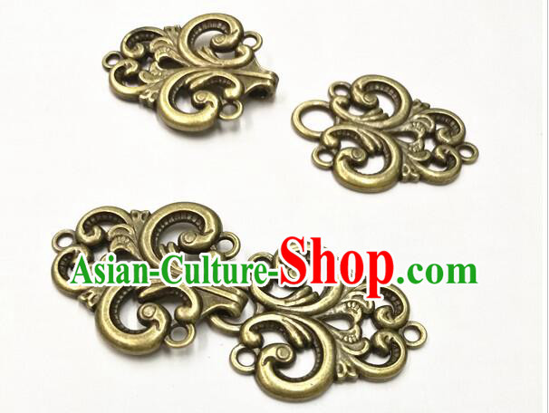 Chinese Mantle Phoenix Tail Clasps Top Handmade Metal Buttons Cloak Couple Hooks