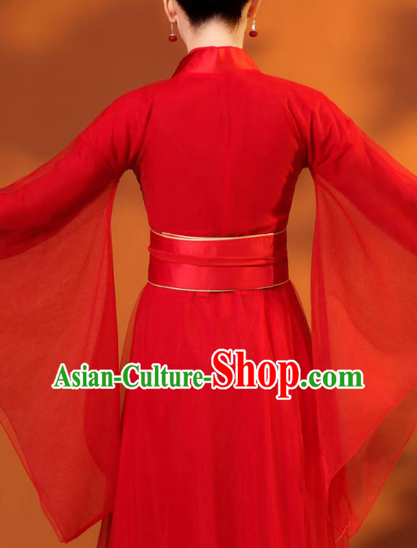 Chinese Classical Dance Red Dress TV Series Fairy Garment Costume Ancient Princess Clothing