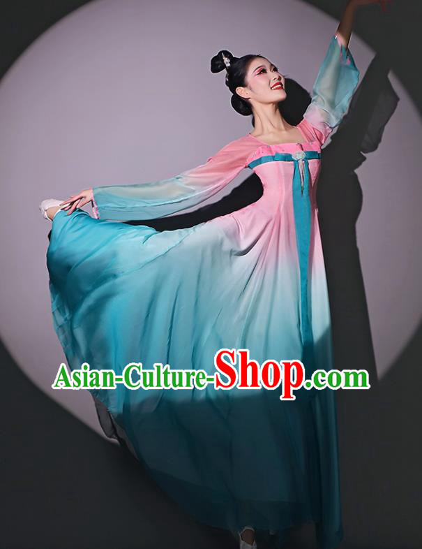 Chinese Classical Dance Garment Fan Dance Pink Dress Dancing Competition Clothing