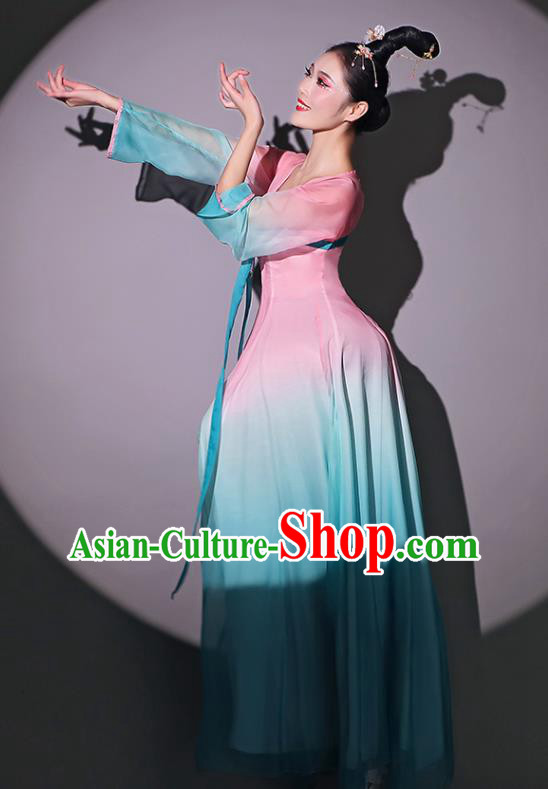 Chinese Classical Dance Garment Fan Dance Pink Dress Dancing Competition Clothing