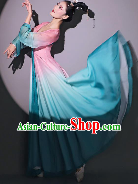 Chinese Classical Dance Garment Fan Dance Pink Dress Dancing Competition Clothing
