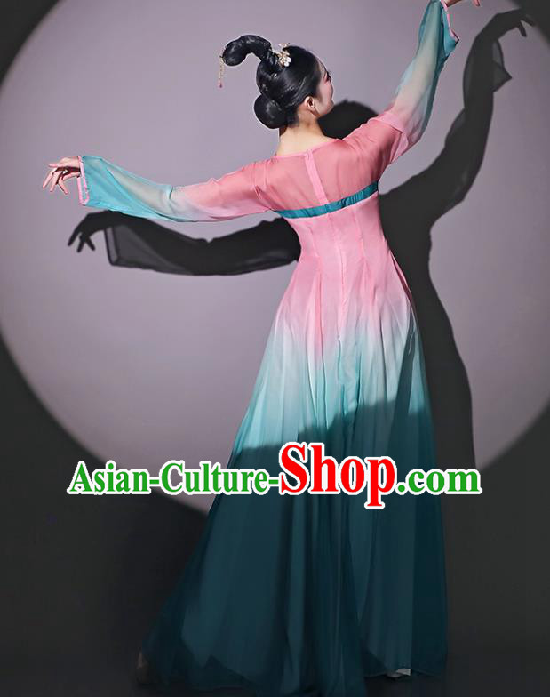 Chinese Classical Dance Garment Fan Dance Pink Dress Dancing Competition Clothing