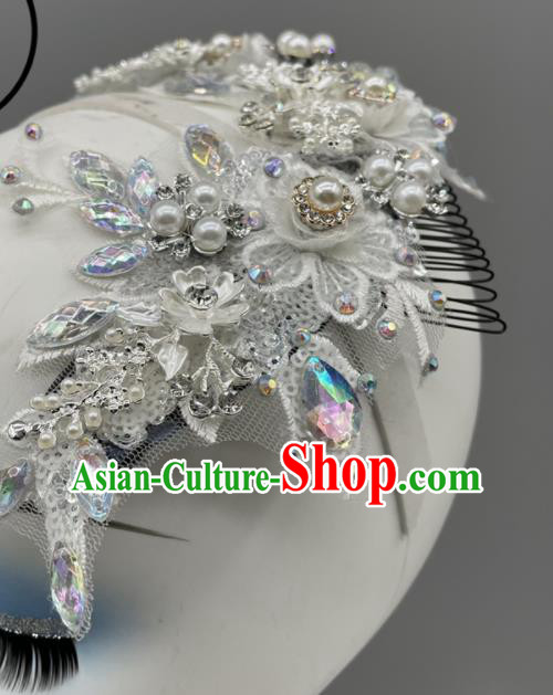 Chinese Folk Dance Hair Jewelry Yangko Dance Headdress Woman Solo Dance Silvery Headpiece