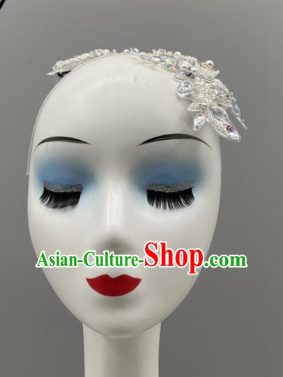 Chinese Folk Dance Hair Jewelry Yangko Dance Headdress Woman Solo Dance Silvery Headpiece
