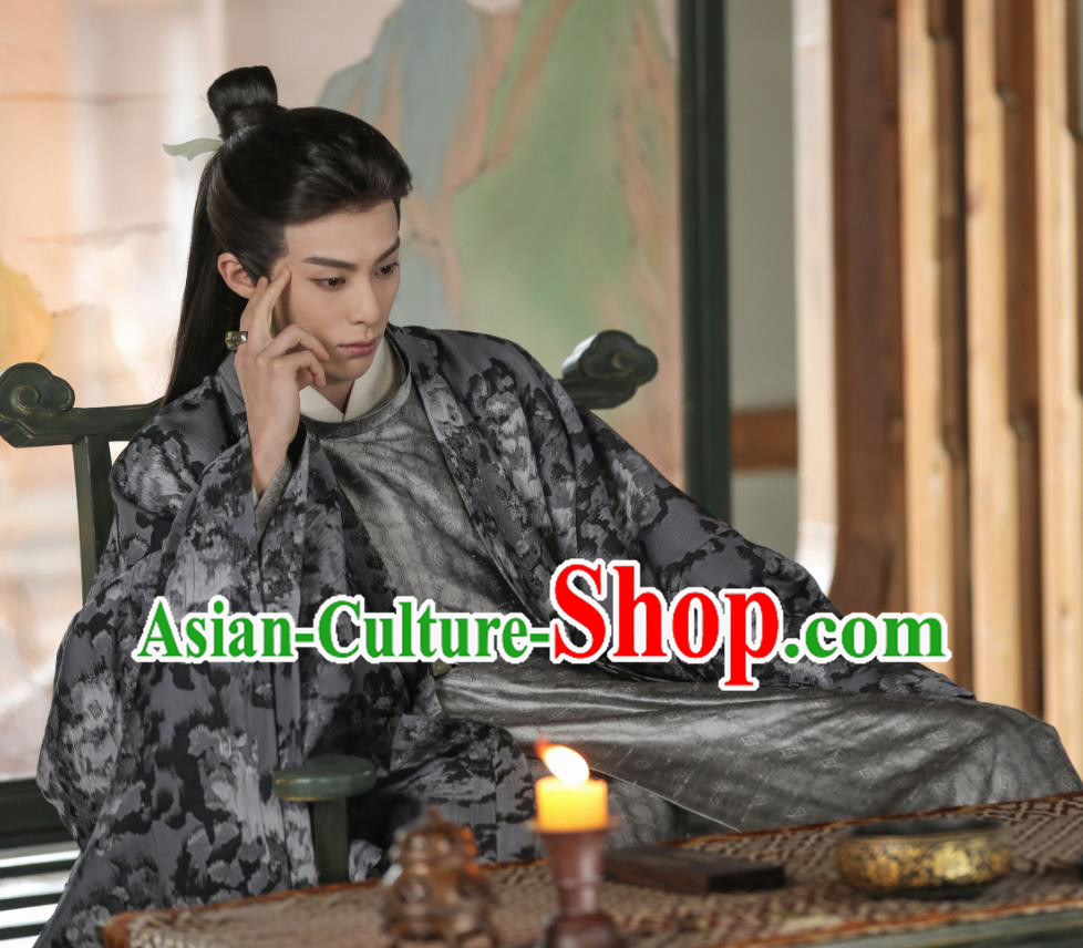 Chinese TV Series Love Between Fairy and Devil Dongfang Qing Cang Clothing Ancient Demon Lord Garment Costumes Traditional Hanfu Garments