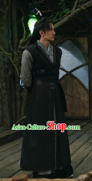 Chinese Ancient Young Hero Clothing TV Series The Blue Whisper Lin Hao Qing Garment Costumes Swordsman Apparels