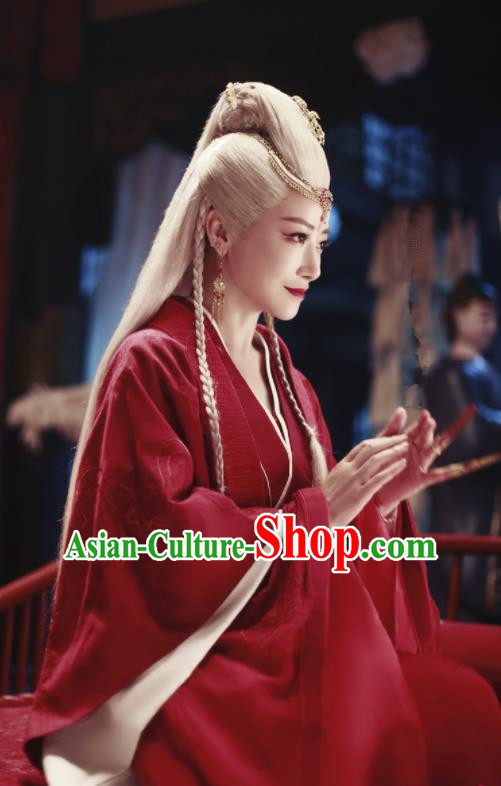 Chinese Ancient Swordwoman Costumes Traditional Wu Xia Beauty Ghost Hanfu Clothing Drama Series Word Of Honor Liu Qianqiao Red Dress Garments