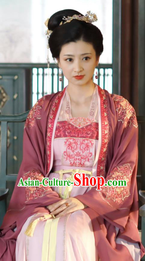Chinese Ancient Noble Woman Hanfu Clothing Traditional Dress Garments Romance Series Rebirth For You He Cuihua Replica Costumes and Headpieces