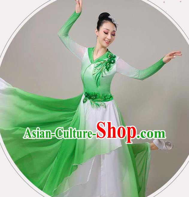 Professional Opening Dance Garment Modern Dance Green Dress Chinese Classical Dance Clothing