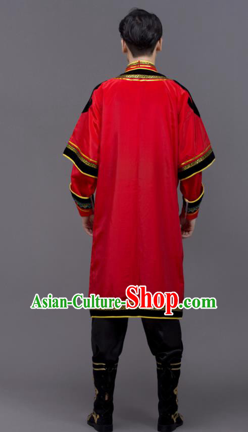 Chinese Ethnic Festival Clothing Uyghur Minority Folk Dance Costume Xinjiang Nationality Red Outfit