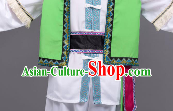Chinese Bai Minority Folk Dance Costume Yunnan Nationality Outfit Ethnic Male Festival Clothing