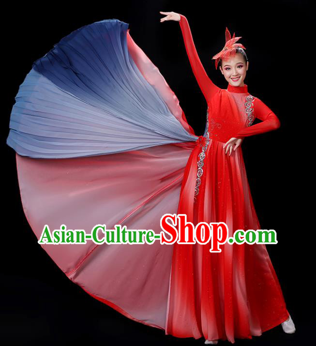 Professional Opening Dance Red Dress Modern Dance Garment Costume Stage Performance Clothing