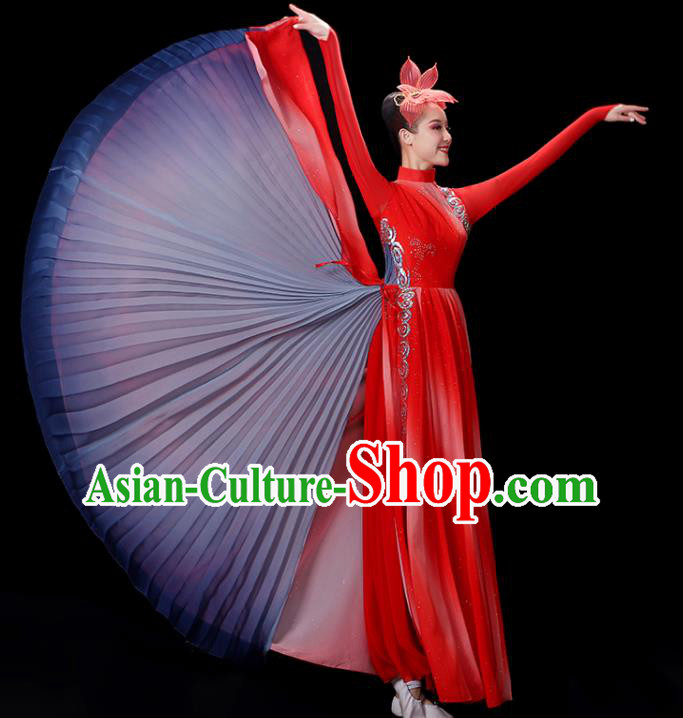 Professional Opening Dance Red Dress Modern Dance Garment Costume Stage Performance Clothing