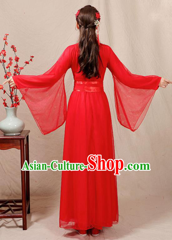 China Classical Dance Clothing Ancient Hanfu Fairy Dance Costume Umbrella Dance Red Dress