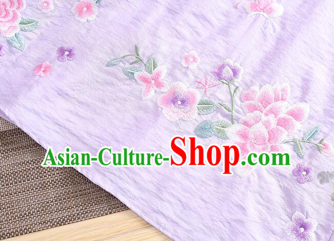 Chinese Qipao Upper Outer Garment Light Pink Tencel Shirt Traditional Cheongsam Embroidered Blouse