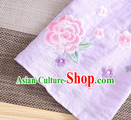 Chinese Qipao Upper Outer Garment Light Pink Tencel Shirt Traditional Cheongsam Embroidered Blouse