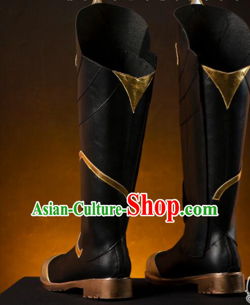 Chinese Cosplay Boots Handmade Swordsman Shoes Black Boots