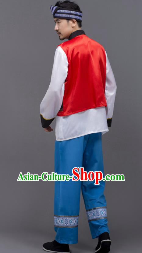 Chinese Ethnic Costumes Yunnan Minority Folk Dance Clothing Yi Nationality Male Outfits