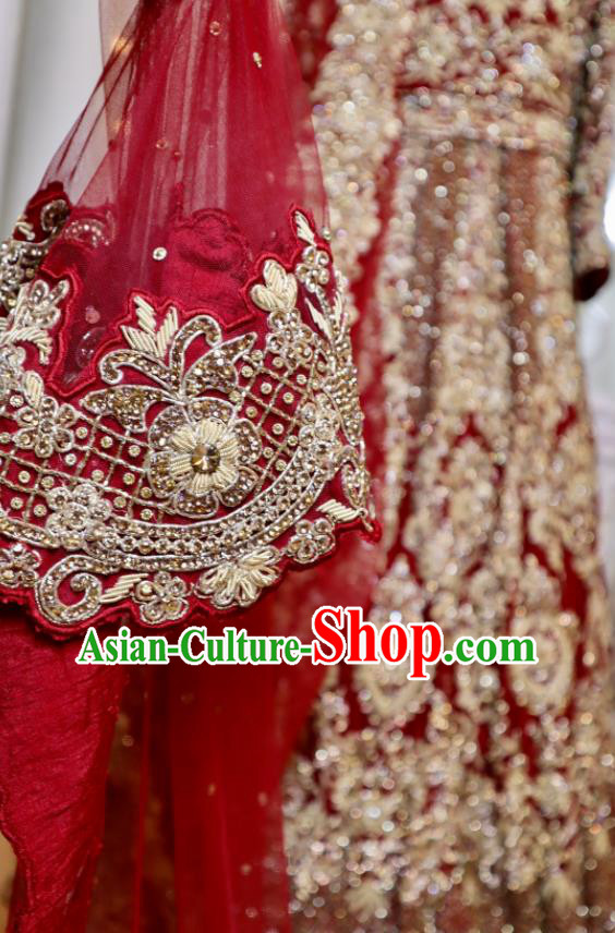 Indian Wedding Dress Traditional Garment Costumes India Bride Embroidered Clothing