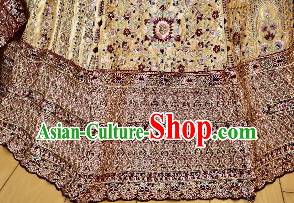 Indian Traditional Garment Costumes Wedding Dress Top Embroidered Lengha Outfit India Bride Clothing